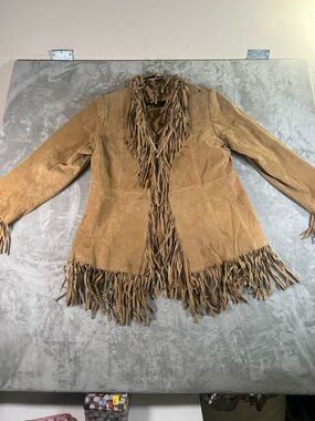 Venezia Suede Fringe Jacket - Tan Fringe Women's Coat
